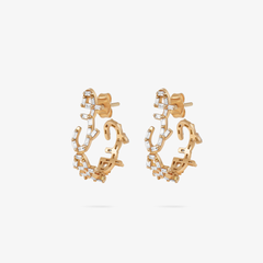 HOBB — 18K Gold “Love” Hoop Earrings